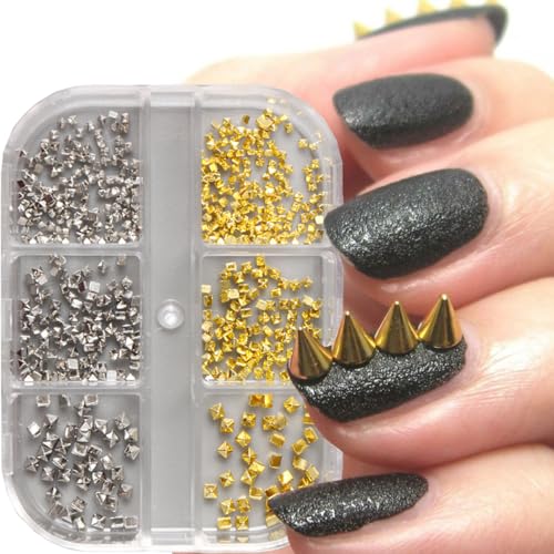 Shiny Alloy Nail Charms Gold and Silver Mixed Nail Art Studs