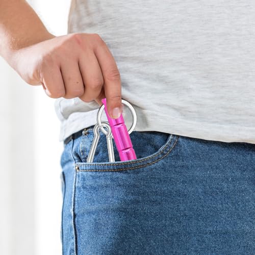 3Pcs Safety keychain Set Protection Keychain Accessories Safety Stick with 3Pcs Carabiner Clips for Women Ladies Girls