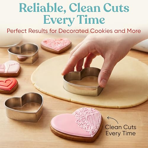 Stainless Steel Heart Cookie Cutter Set - 6 Pcs for Baking and Decorating