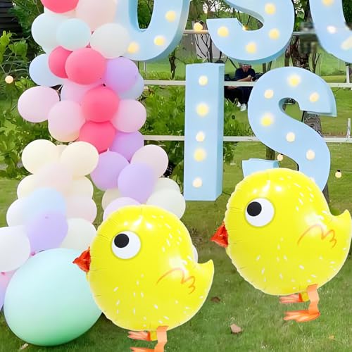 Enimapod 2pcs Yellow Walking Chicken Balloons, 16x18in