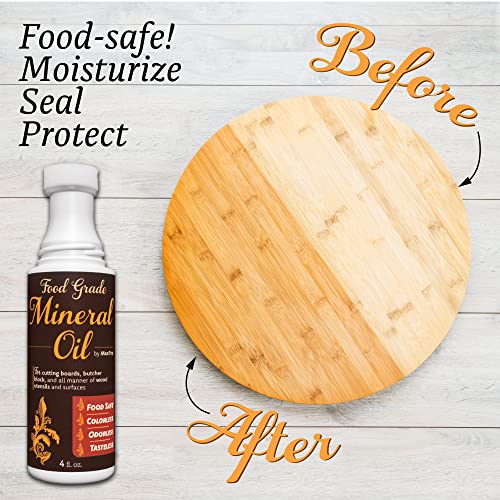 MAXTITE 4oz Mineral Oil for Cutting Boards & Wood Care with Foam Applicator