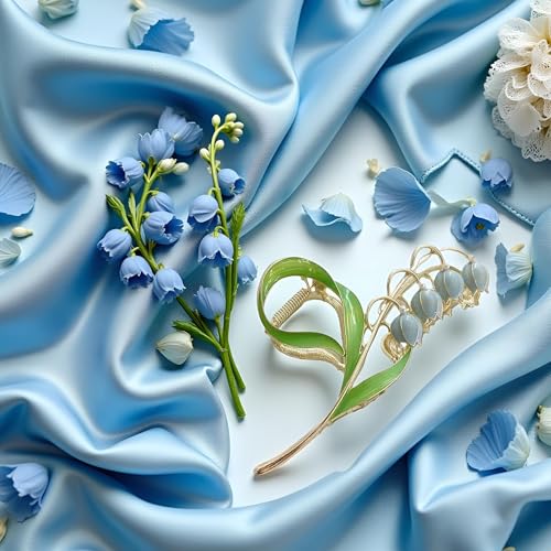 Blue Lily of the Valley Hair Accessories Metal Hairpins & Clips