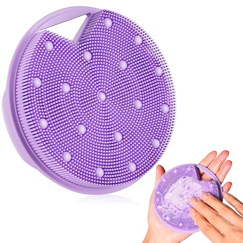 Silicone Body Scrubber, Zinc Infused Exfoliating Loofah - Purple