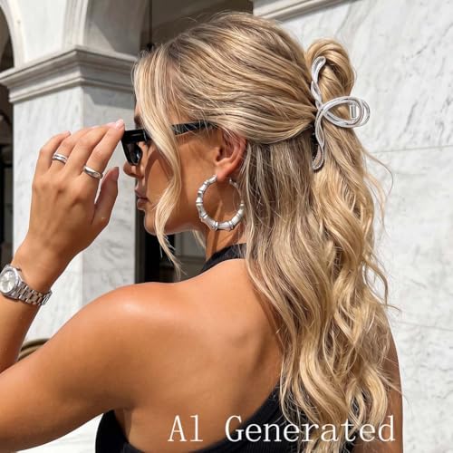 BARTOSI Large Metal Hair Claw Clips Gold Hair Accessories, 2-Pack