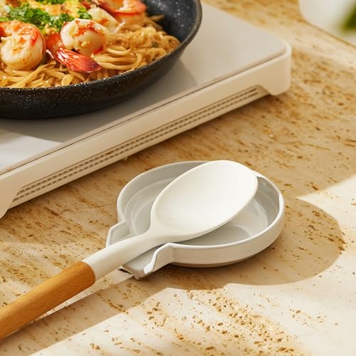 GIROFLIER Ceramic Spoon Rest - Heat-Resistant Utensil Holder