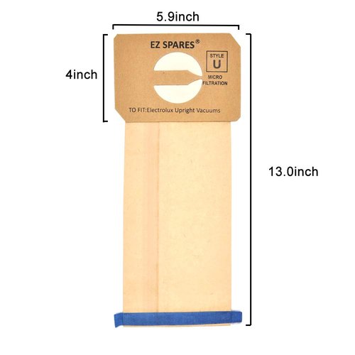 EZ SPARES 30 Pcs Replacements for Electrolux Upright Vacuum Cleaner Style U Electrolux Type U Bags,Paper Dust Bag,Made of Paper, More Environmentally Friendly