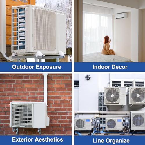 3" White Line Set Cover for Ductless Mini Split AC Systems