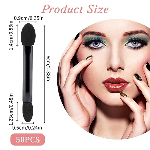 KALIONE 50 Pcs Double-Sided Eyeshadow Sponge Applicator Brushes