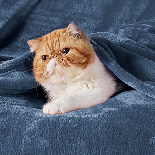 Bedsure Queen Fleece Blanket, Soft Plush Microfiber Bed Blanket - Dark Blue
