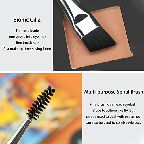 Ksvsonrvi Double-Ended Eyebrow Brush and Spoolie, 2-Pack Black