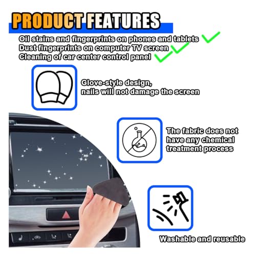 KITUREK Square Microfiber Car Touch Screen Cleaner Cloth