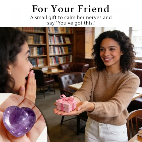 Amethyst Anxiety Support Gift for Women - Stress Relief Worry Stone