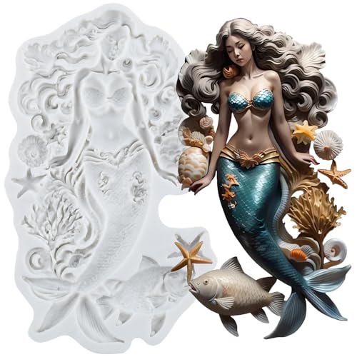 Starfish Mermaid Fondant Silicone Mold for Cake & Candy Decoration