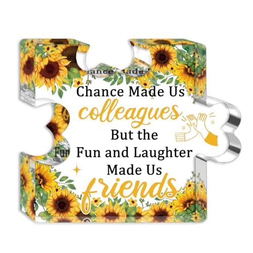 Acrylic Coworker Appreciation Desk Sign with Sunflower Design