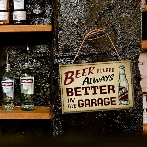 Funny Beer Garage Sign Metal Tin Sign Man Cave Wall Decor 8x12