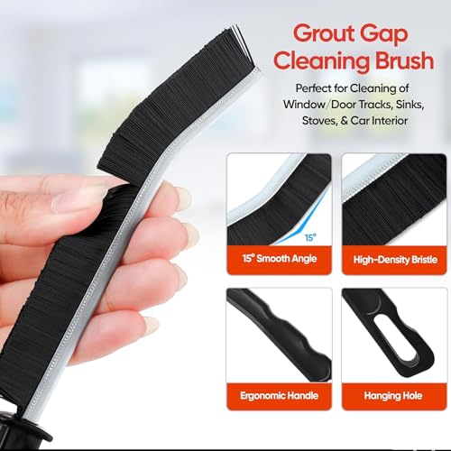 Heavy Duty Crevice Cleaning Brush - Ultra-Thin Grout Scrubber, 12 Pack
