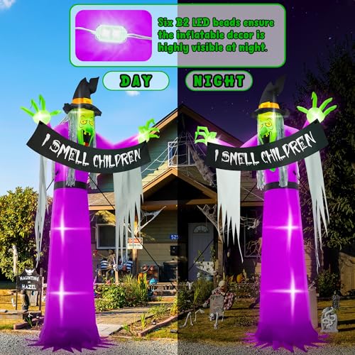13FT Halloween Inflatable Witch Yard Decor - Large Scary Blow Up with Lights - Variation of THIS listing