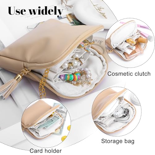 Compact Travel Jewelry Case Organizer for Women - Velvet Pouch