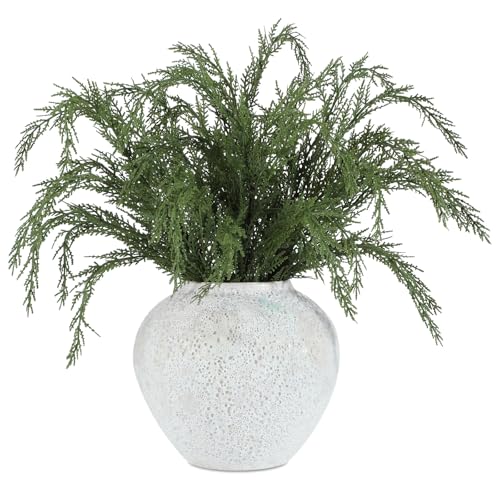 Modern 24 Inch Artificial Cedar Branches Set - 6 Pcs Winter Decor