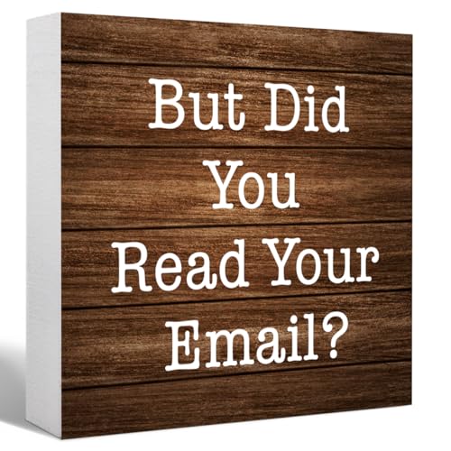 Funny Wooden Box Sign - 'But Did You Read Your Email?' - 5x5