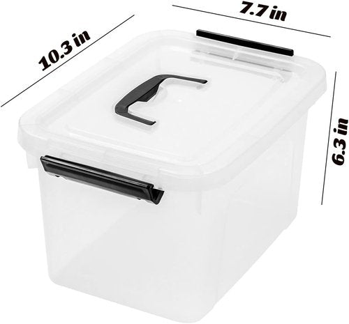 Clear Storage Latch Box by Sterilite - 6 Quart Plastic Containers with Lids | 6-Pack Set