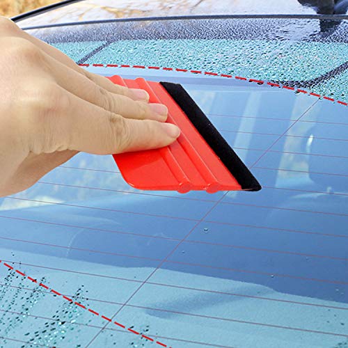 6-Pack Plastic Felt Edge Squeegees for Vinyl Wrap & Window Tint Application
