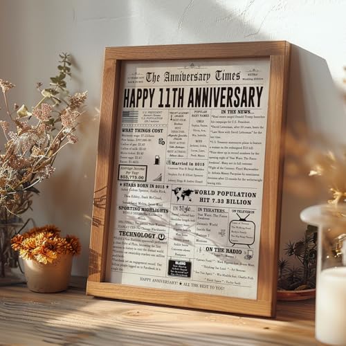 Jumbo 11th Anniversary Card for Wife or Husband | Romantic Gift