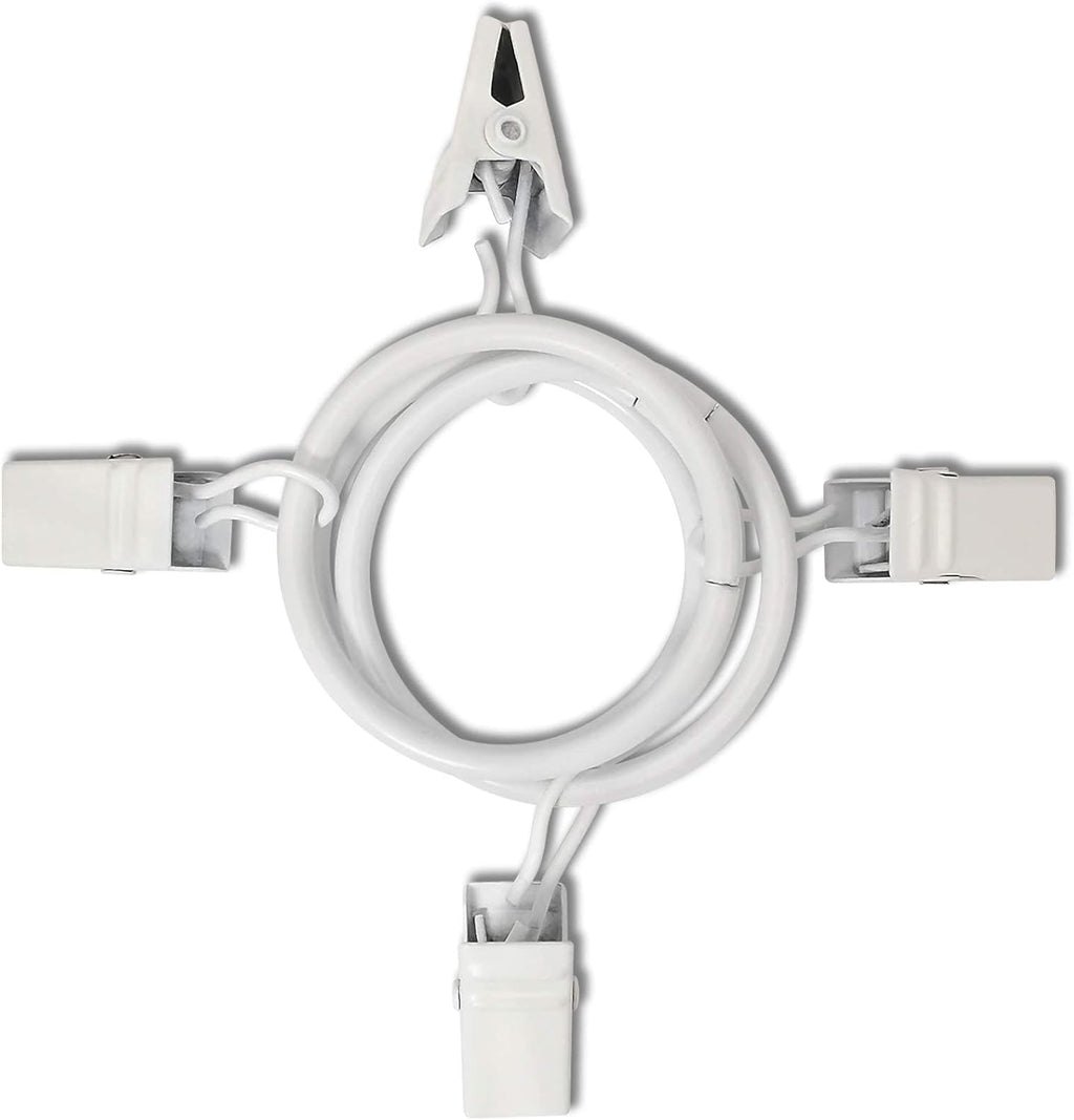 Skiennix Curtain Rings - 40 Pack Drapery Clips with 1.26" Interior Diameter - Fits Up to 1" Rod, White