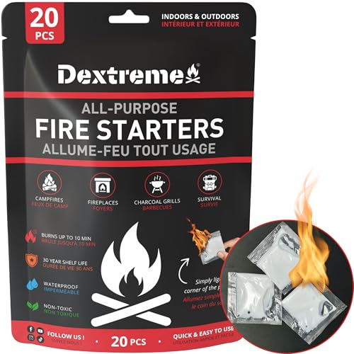 Dextreme Quick Instant Fire Starter - Waterproof Firestarter (20 Pcs Bag)