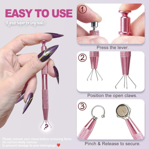 VHIPKUA 2 Pcs Piercing Changing Tool & Ball Holder Set for Body Jewelry