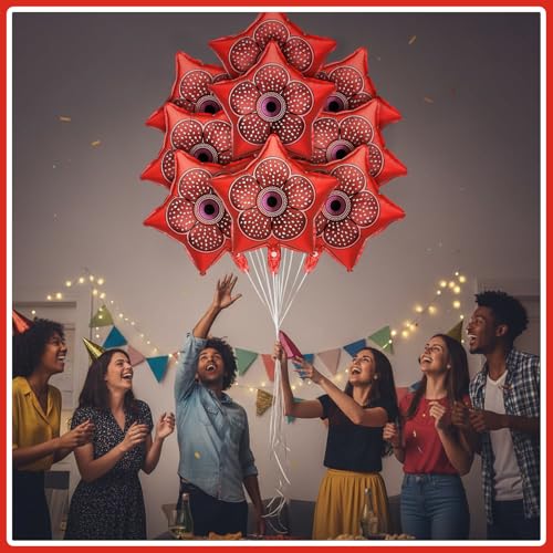 Vertintong Red Mystery Theme Party Balloons - 12 pcs 18 Inch Foil Decorations