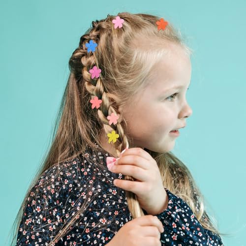 Yongdeli Mini Flower Hair Claw Clips 50-Pack Matte Colors Small Hair Grips