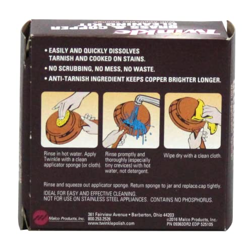 Twinkle Brass & Copper Cleaning Kit 4 Oz - Anti-Tarnish, Non-Scratch, Long-Lasting Shine
