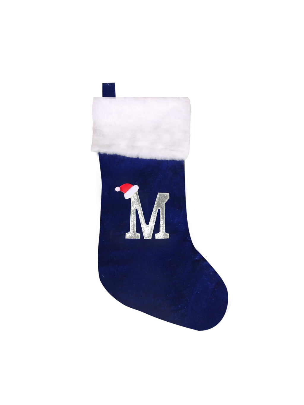 Wlflash 20 Inches Super Soft Plush Monogram Christmas Stockings Xmas Rustic Personalized Stocking Embroidered Letter Decoration for Decor