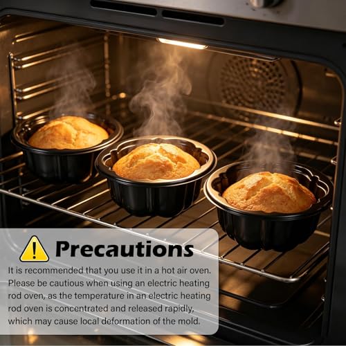 Jaevorite 50-Pack 4-Inch Disposable Mini Flower Cake Pans and Flan Molds