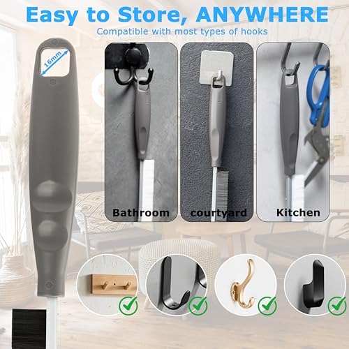 Ergonomic Grout Brush Set - 2-Piece Anti-Slip Cleaning Tools