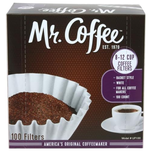 Mr. Coffee 8-12 Cup Coffee Filters Box of 100 - Compatible with All Coffee Makers