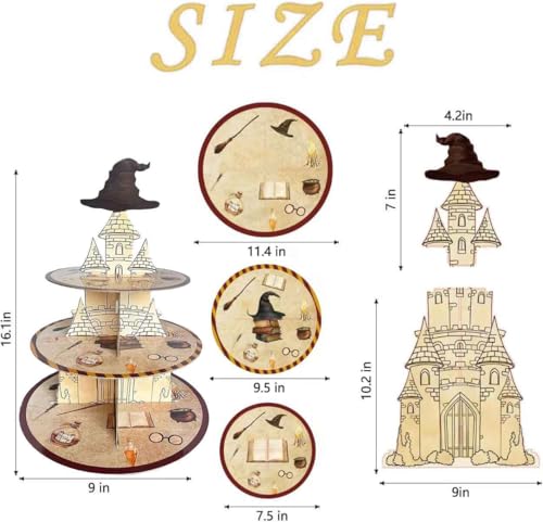 Zliisang 3-Tier Wizard Cupcake Stand for Birthday Parties