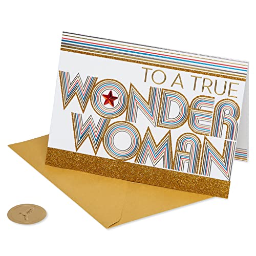 Papyrus Gold Wonder Woman Greeting Card for Her – Premium Birthday & Special Occasion