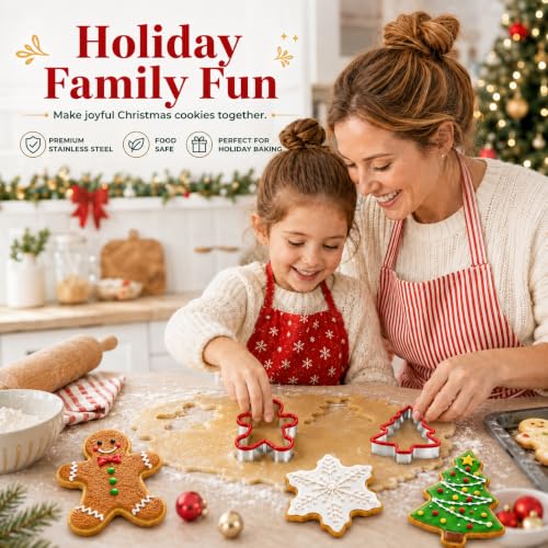 Christmas Cookie Cutter Set 3 Pcs - Gingerbread Man Snowflake Tree Style 5