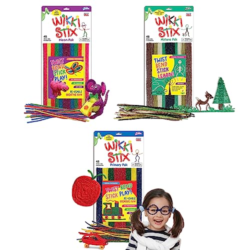 Wikki Stix Triple Play Pack - Non-Toxic Art & Craft Set, 144 Count