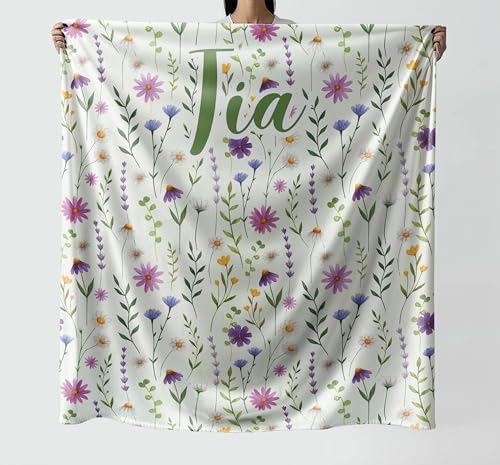 HKDesignGift Floral Throw Blanket 50x60 Inch - Cozy Gift for Her