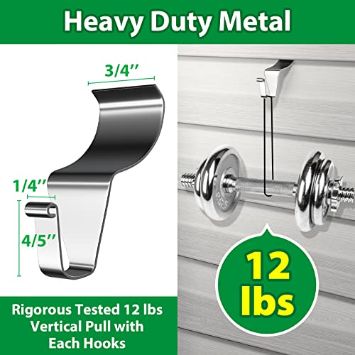 Booda Brand Heavy-Duty Stainless Steel Vinyl Siding Hooks - 10 Pack