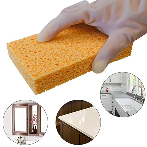 Eco-Friendly Cellulose Kitchen Sponges (Pack of 3) - 6x3.6x0.9 Inch