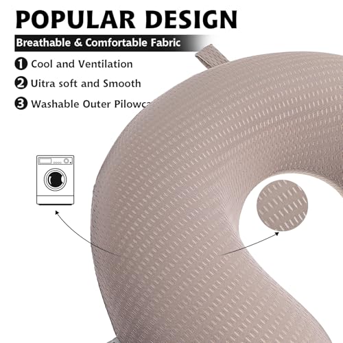 U-Shaped Travel Neck Pillow Cover - Washable Silk Case for Comfort