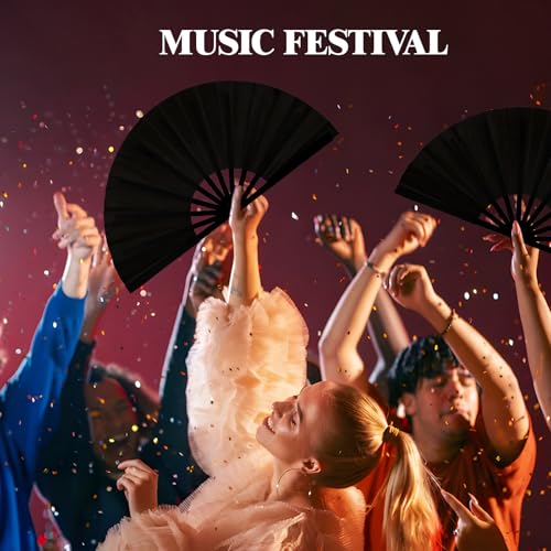 Panthra Satin Hand Fan for Line Dancing - Foldable & Lightweight