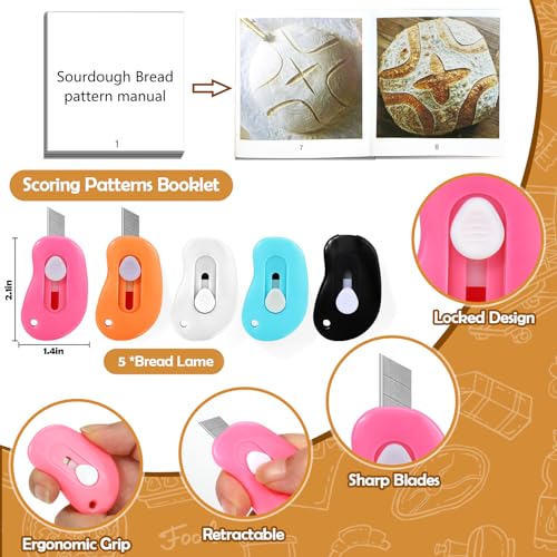 XANGNIER Sourdough Scorer Tool - 5 Pack Bread Lame Set