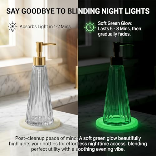 Clear Glass Soap Dispenser with Gold Pump - 11 fl oz