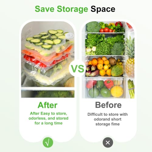 10 Reusable Vacuum Bags for Food Storage - Easy to Clean & Portable