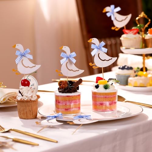 Silly Goose Cupcake Toppers - 36 Pcs Baby Shower & Birthday Decorations